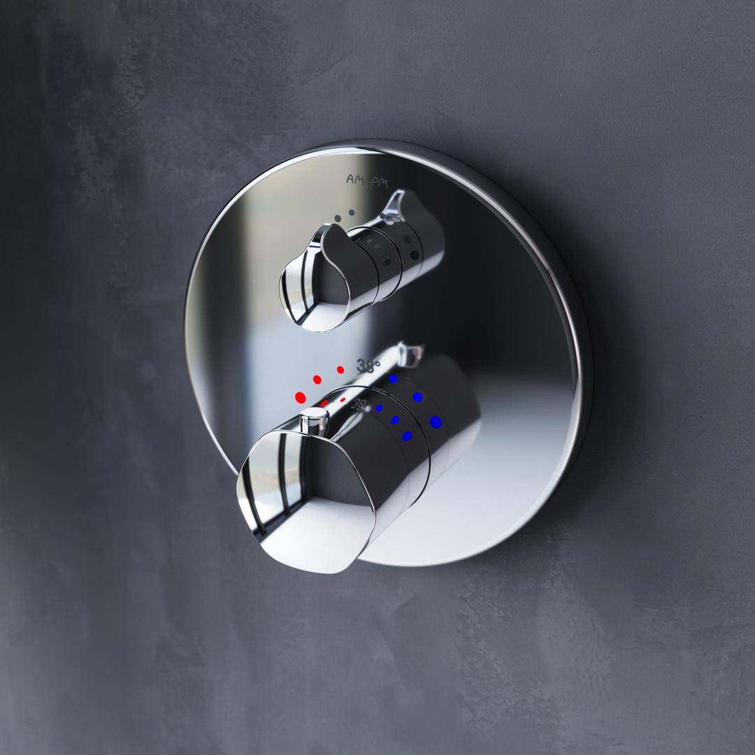 Product FGA85500 Gem Thermostatic dual outlet mixer for concealed installation