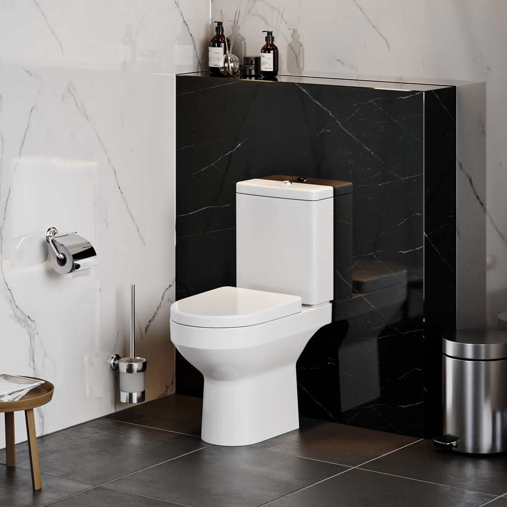 C708600WH Stand-WC mit Spülkasten FlashClean Abgang universal WC-Sitz mit Absenkautomatik und Easy-Off-Funktion